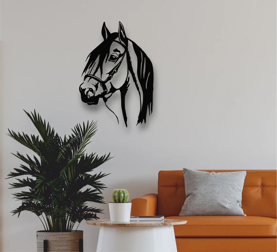 Metal Wall Art, Metal Horse Head Art, Horse Head Sign, Metal Wall Décor, Indoor Outdoor Decor, Farmhouse Decoration