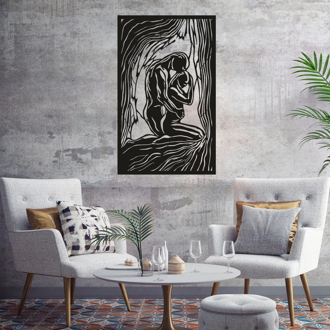 Couple wall art, Above Bedroom Decor - Etgshop LLC