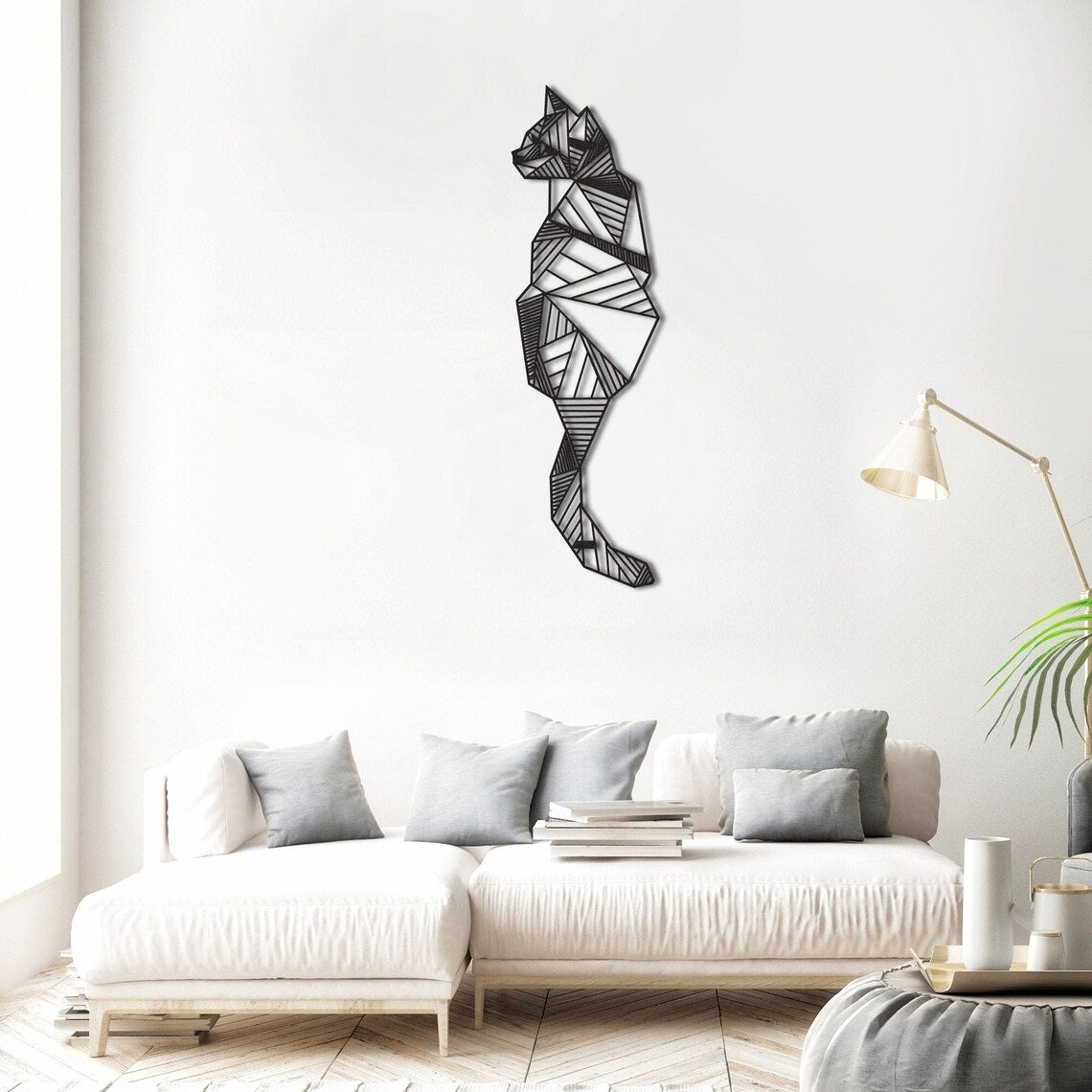 Cat wall decor, Geometric cat wall art - Etgshop LLC
