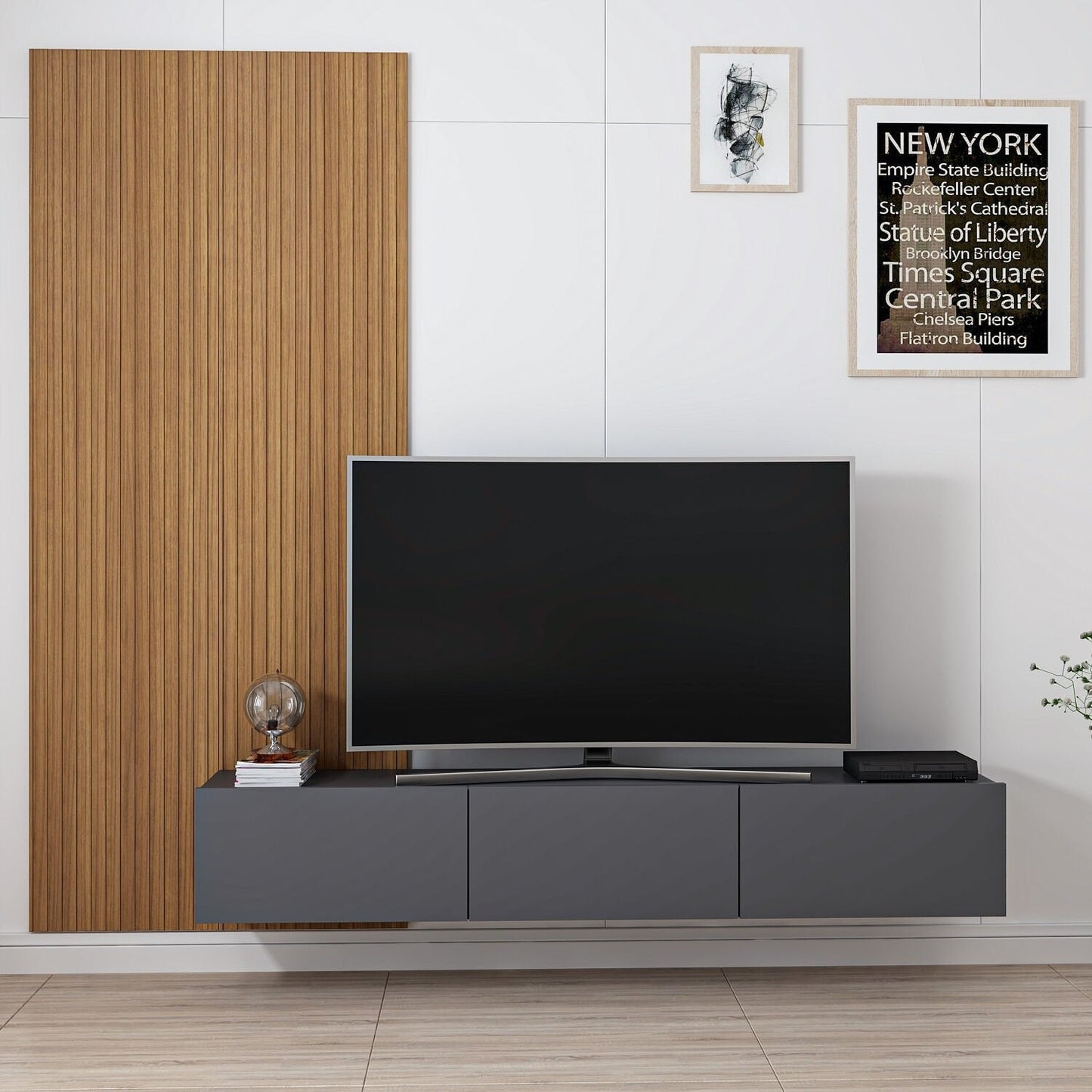 Panel Furniture Tv Unit - Anthracite Etgshop Living Room
