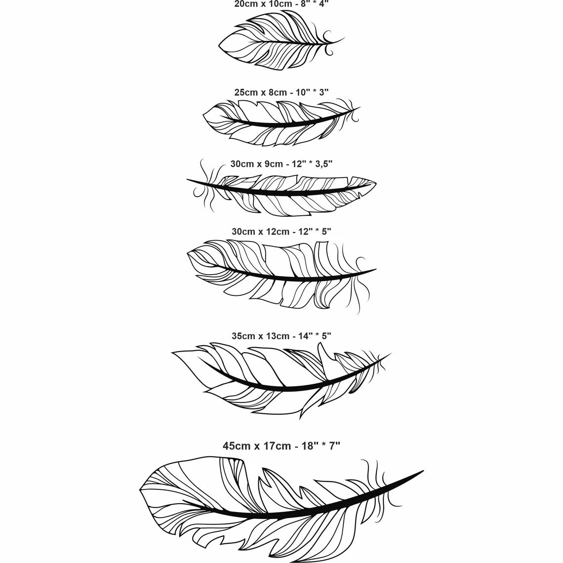 Line Wall Art, Set of 6 Feather Metal Wall Art - Etgshop LLC