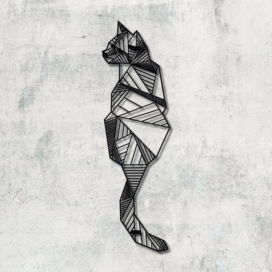 Cat wall decor, Geometric cat wall art - Etgshop LLC