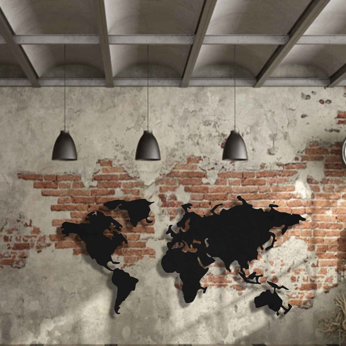 Metal World Map Wall Art - Etgshop LLC
