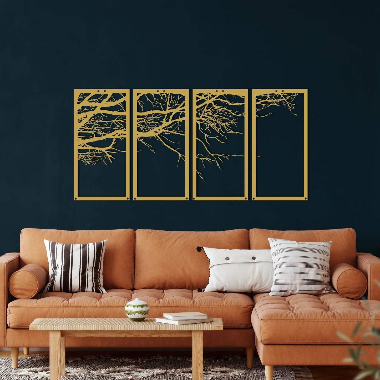 Metal Wall Art, 4 Panels Tree of Life Decor - Etgshop LLC