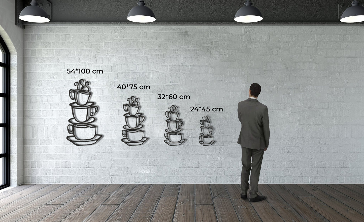 Metal Wall Art, Coffee Cups Wall Decor Metal