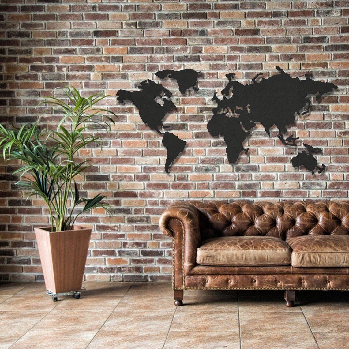Metal World Map Wall Art - Etgshop LLC