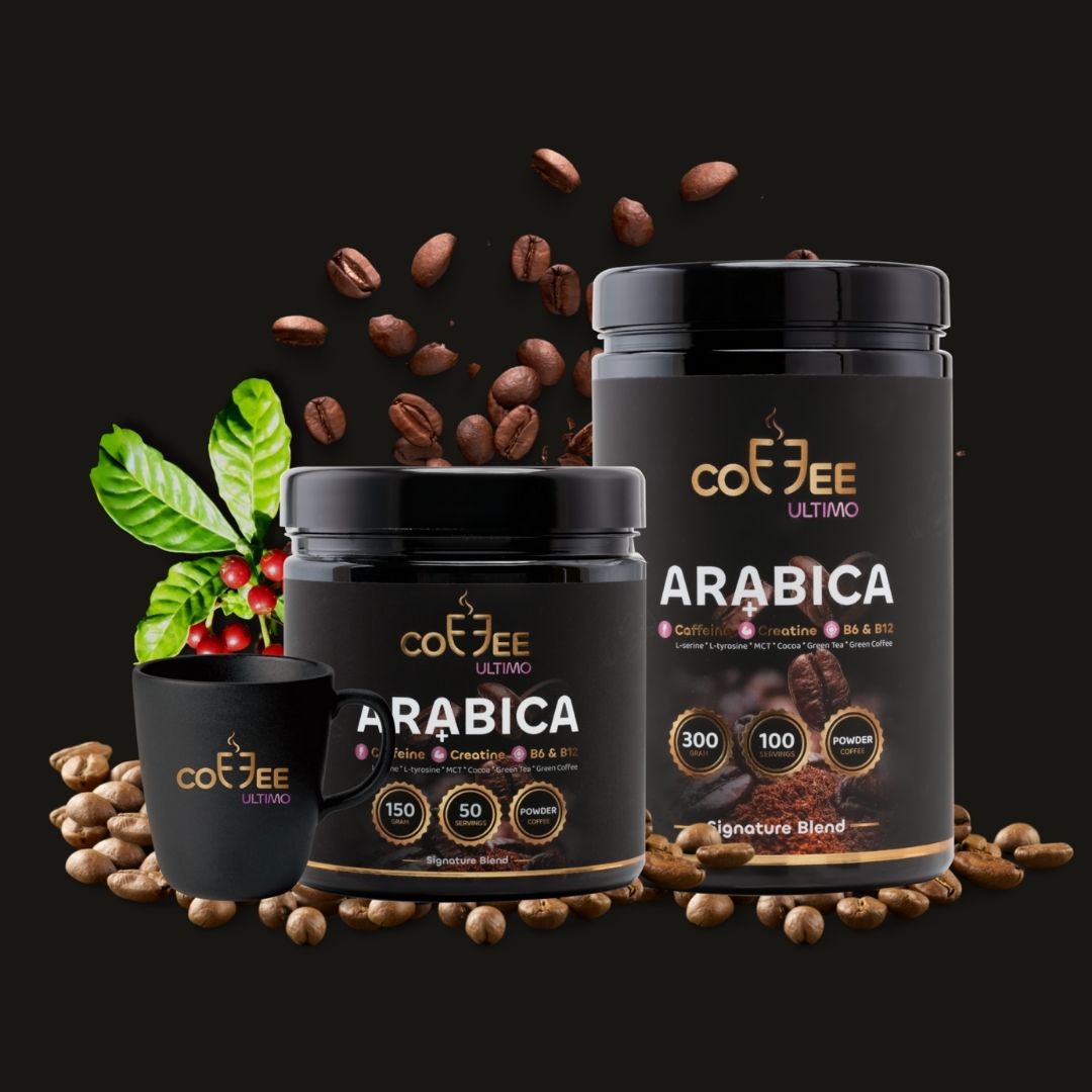 Coffee Ultimo - The Ultimate Energy Booster with Mineralized Arabica, Green Coffee Bean Extract, Vitamins B6 and B12 - 100 Servings
