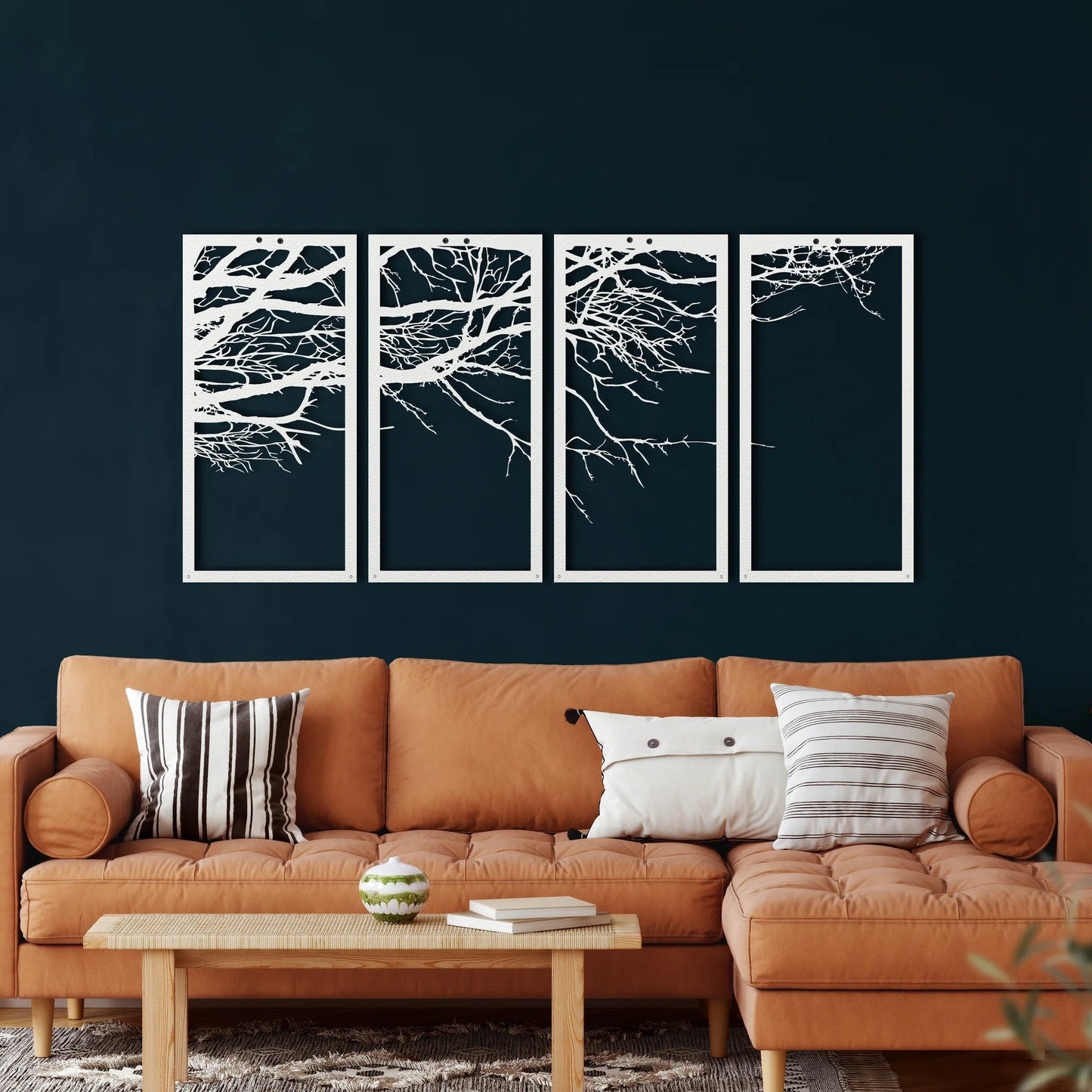 Metal Wall Art, 4 Panels Tree of Life Decor - Etgshop LLC