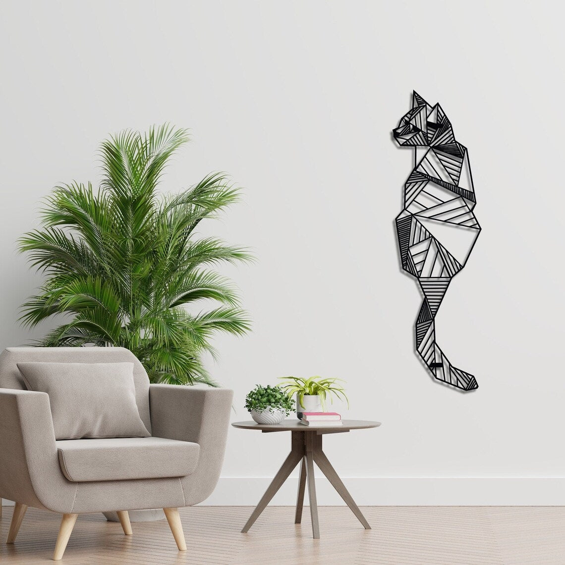 Cat wall decor, Geometric cat wall art - Etgshop LLC