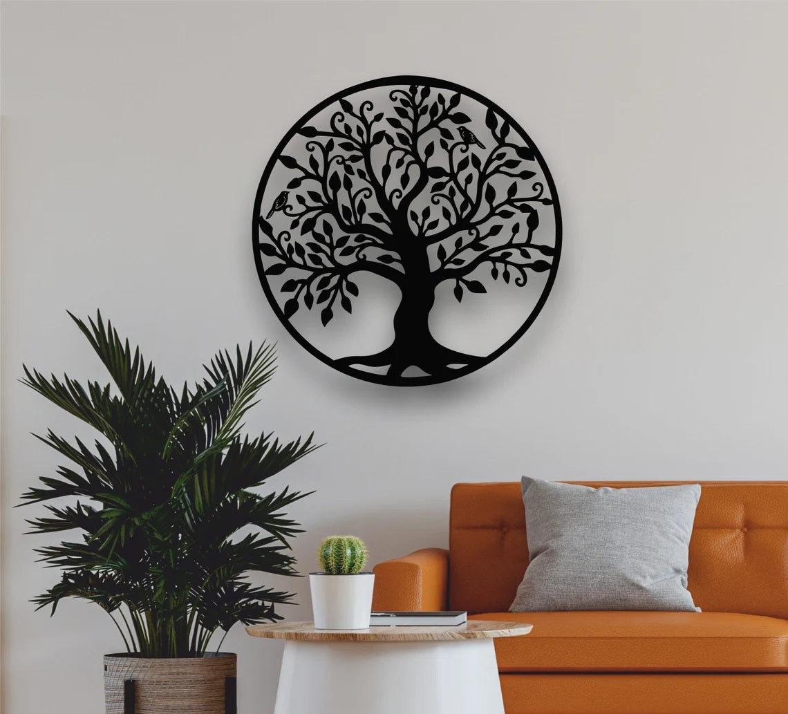 Metal Family Tree Decor, Metal Wall Art - Etgshop LLC