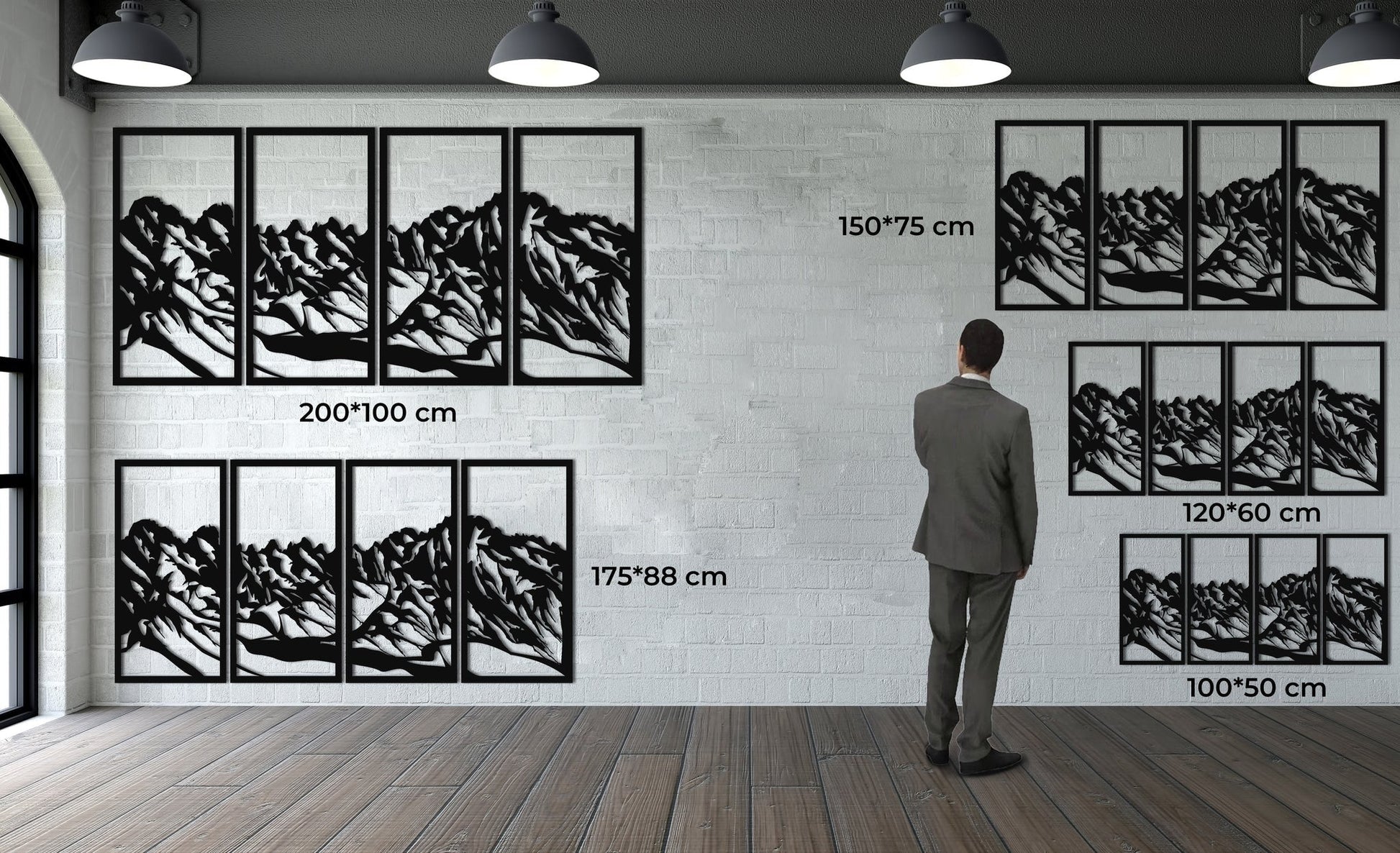Metal Wall Art, Metal Mountain Range Decor Set of 4 - Etgshop LLC