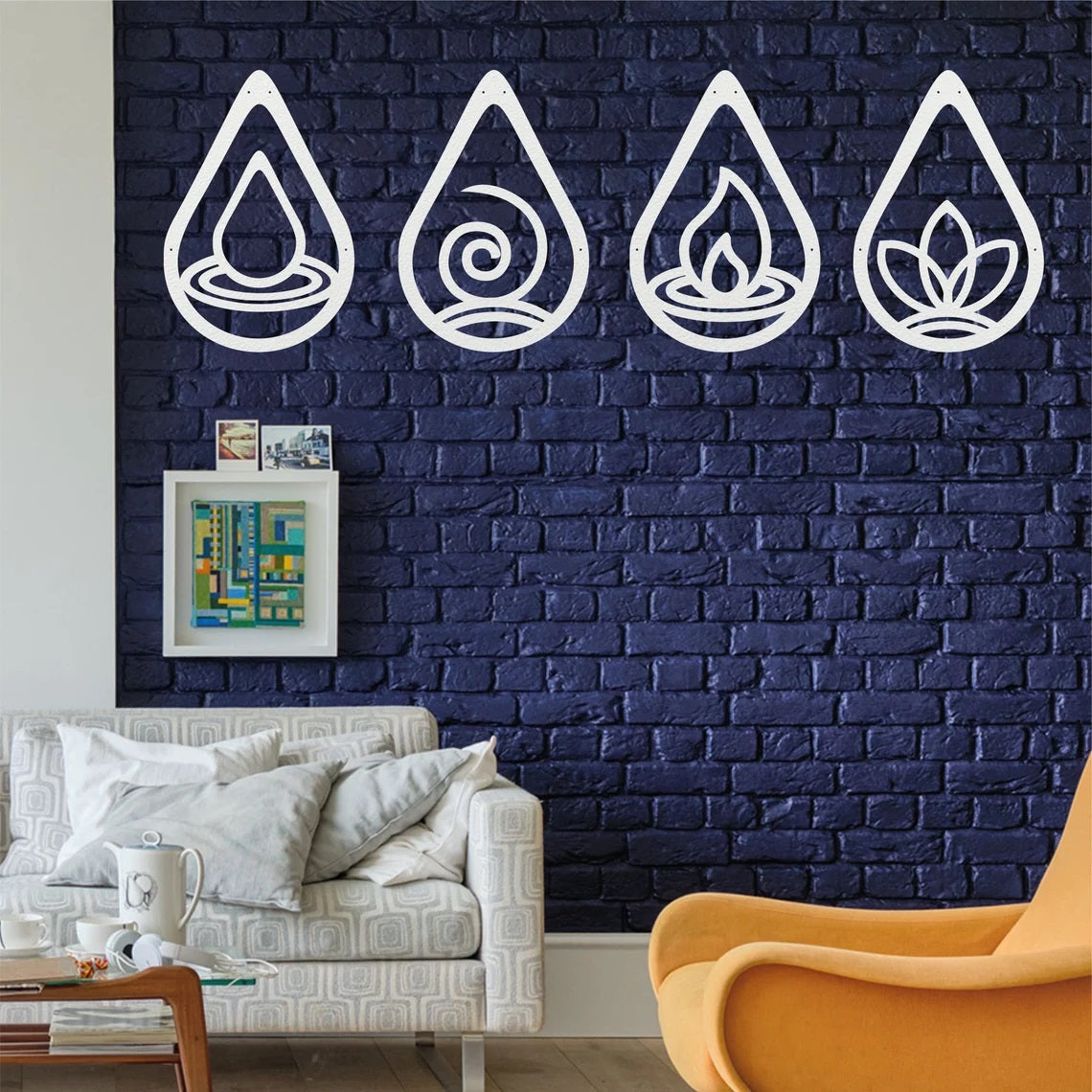Metal Wall Art, Four Elements Metal Wall Decor