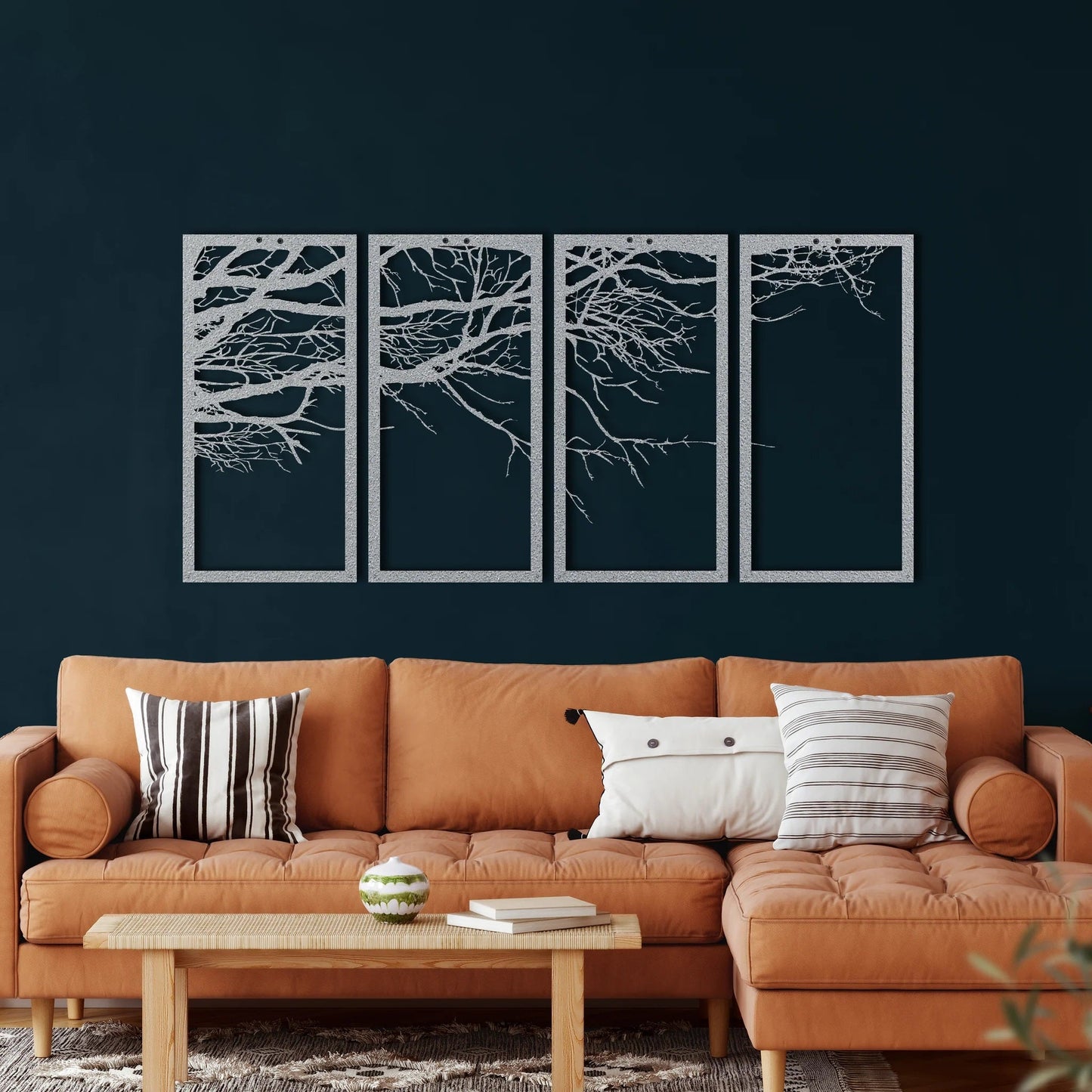 Metal Wall Art, 4 Panels Tree of Life Decor - Etgshop LLC