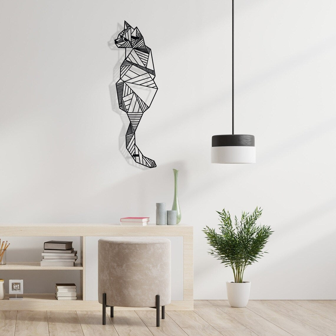 Cat wall decor, Geometric cat wall art - Etgshop LLC