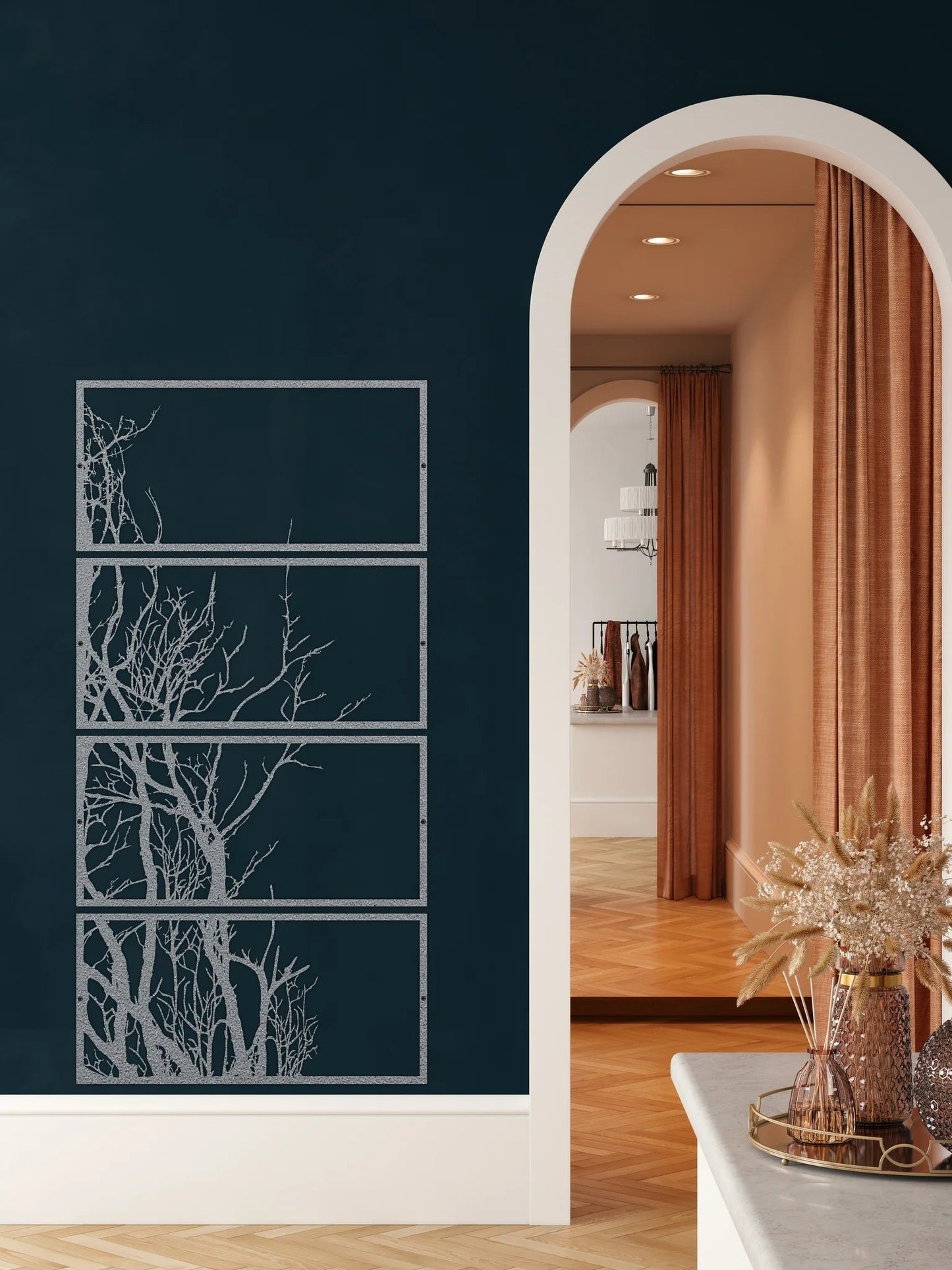 Metal Wall Art, 4 Panels Tree of Life Decor - Etgshop LLC