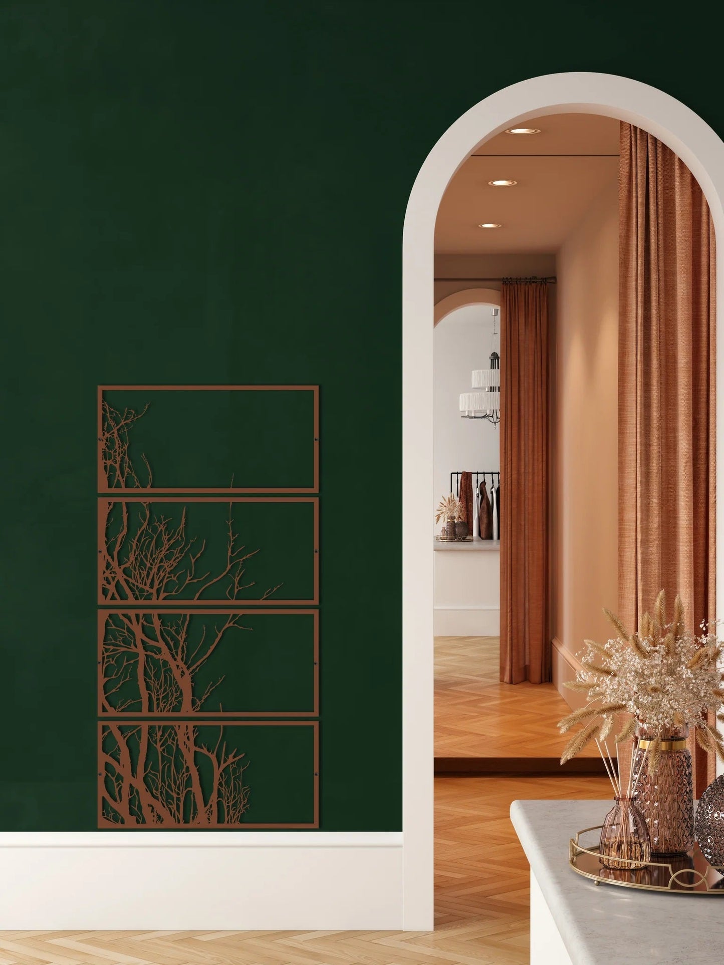 Metal Wall Art, 4 Panels Tree of Life Decor - Etgshop LLC