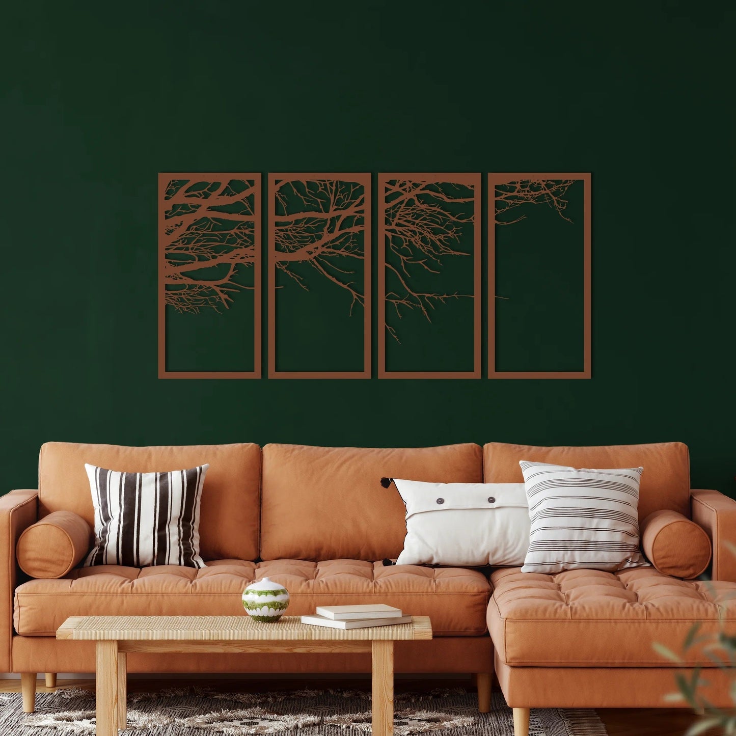 Metal Wall Art, 4 Panels Tree of Life Decor - Etgshop LLC