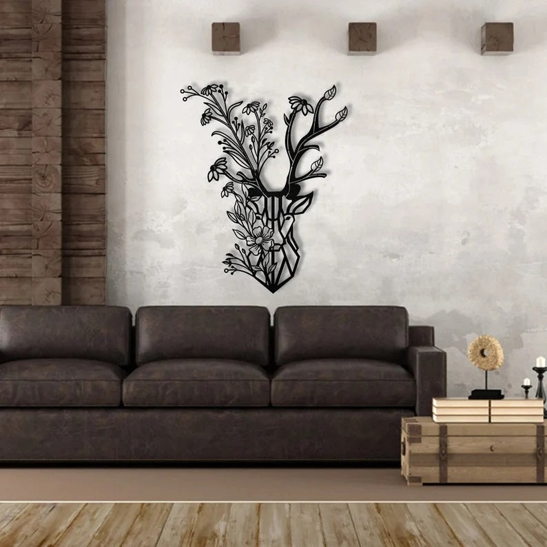 Deer metal wall art ,Metal mountain art - Etgshop LLC
