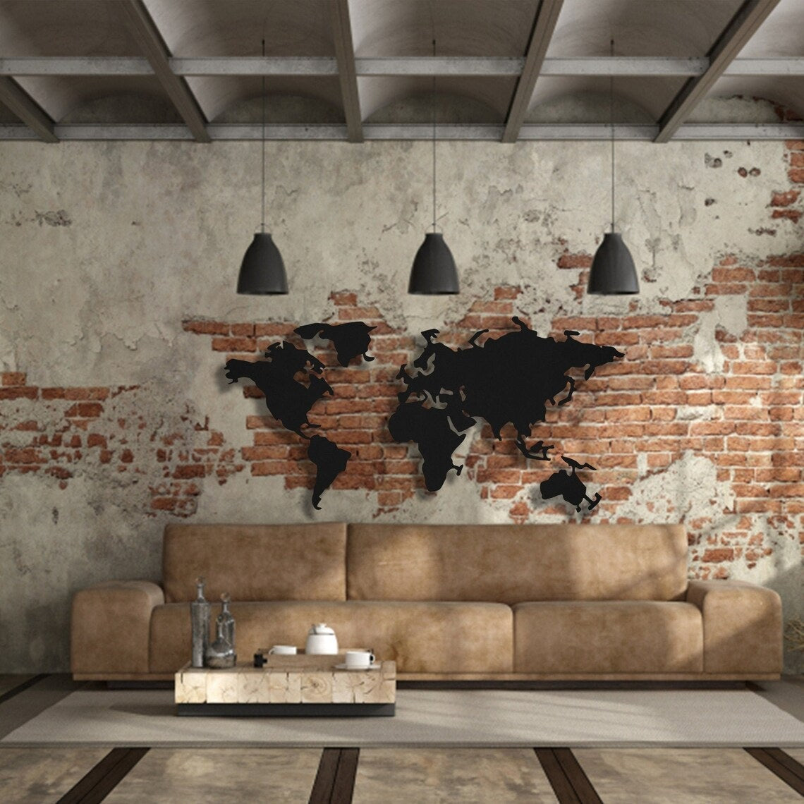 Metal World Map Wall Art - Etgshop LLC
