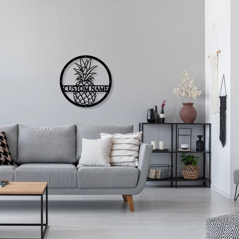 Pine Apple Custom Metal Wall Decor Personalized Gift Customized