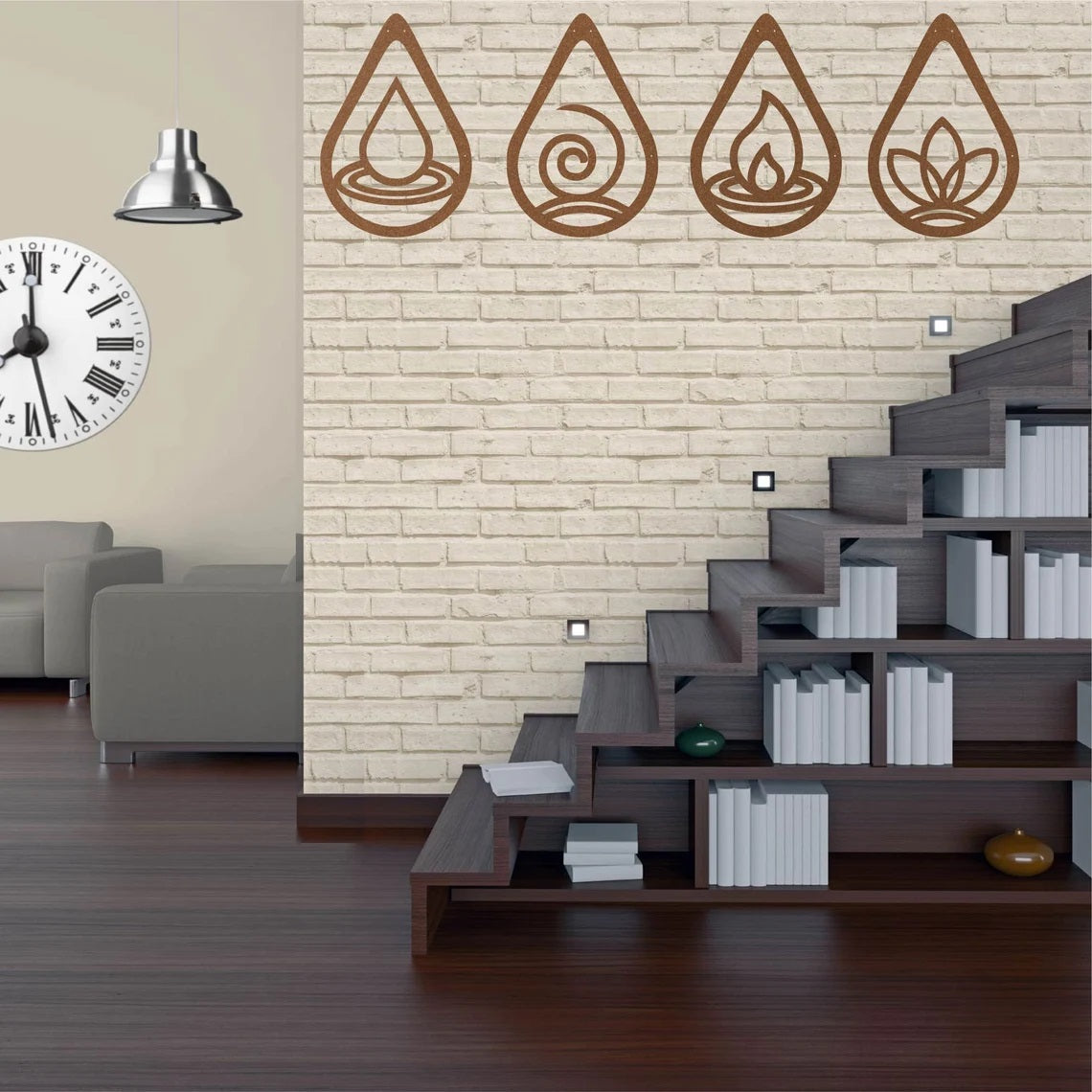 Metal Wall Art, Four Elements Metal Wall Decor
