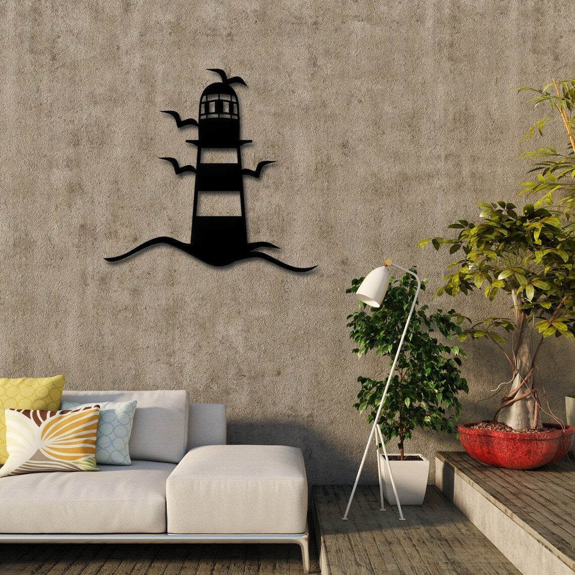 Wall Decor, Lighthouse, Metal Wall Art - Etgshop LLC