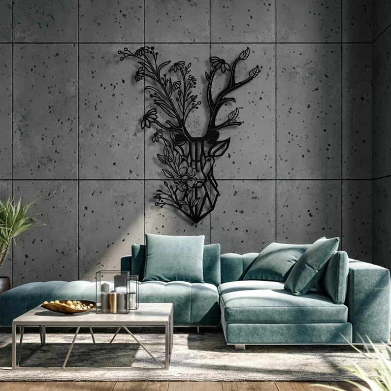 Deer metal wall art ,Metal mountain art - Etgshop LLC