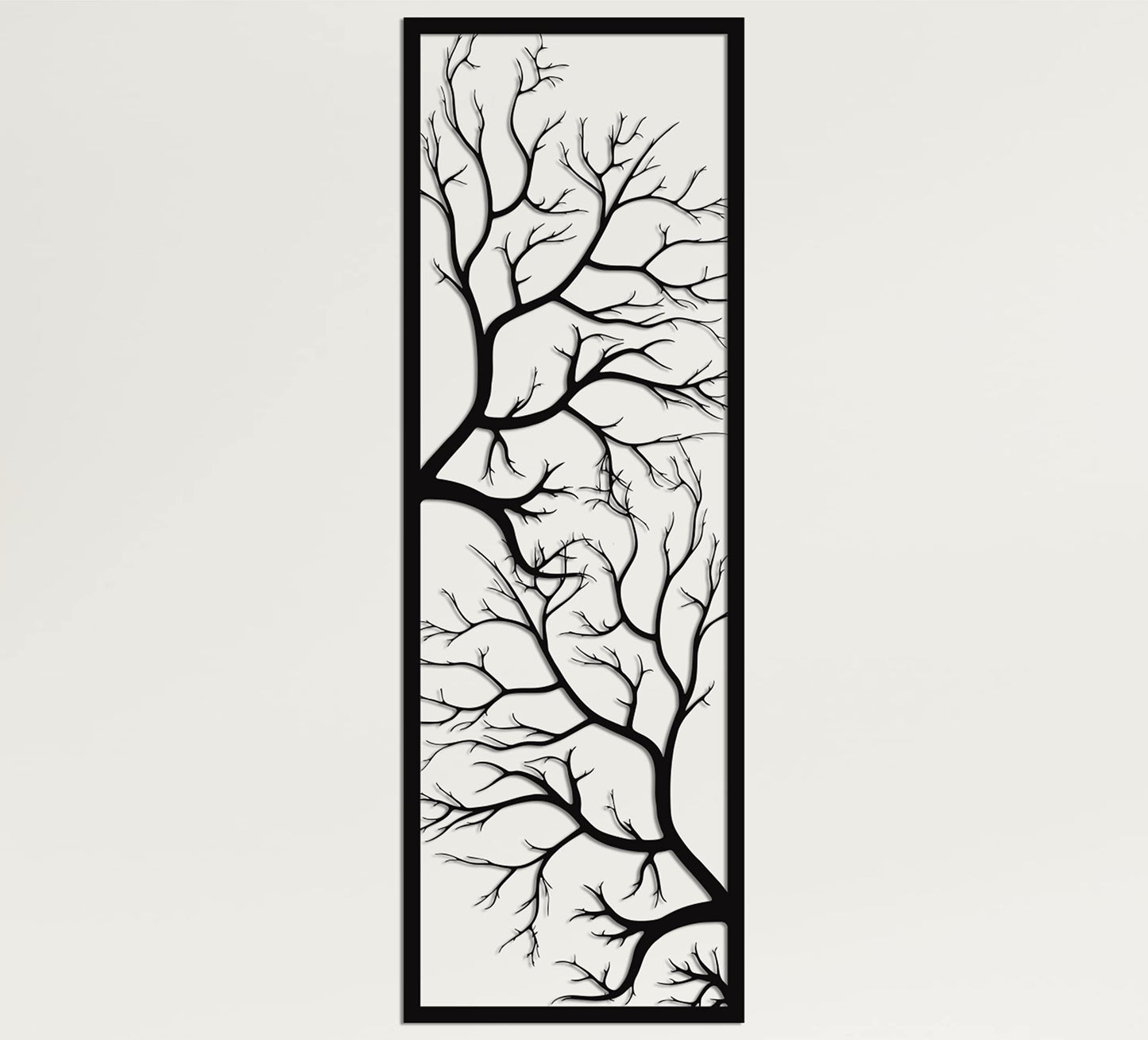 Metal Wall Art, Metal Tree Wall Art, Tree Sign, Metal Wall Decor, Metal Branch Wall Decor, Geometric Art (14" W x 40" H / 34x100 cm)