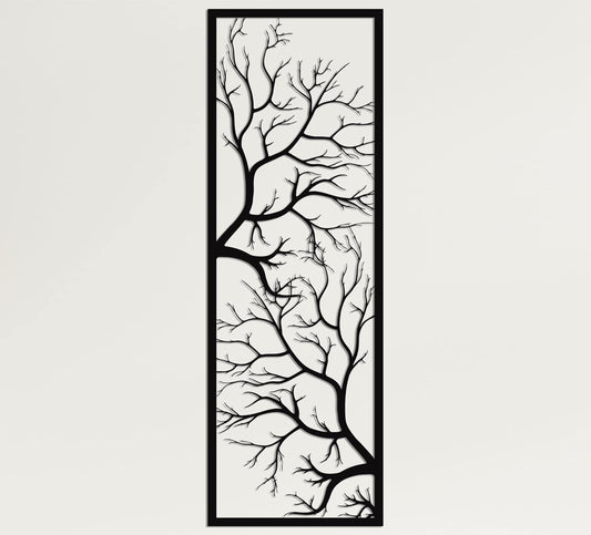 Metal Wall Art, Metal Tree Wall Art, Tree Sign, Metal Wall Decor, Metal Branch Wall Decor, Geometric Art (14" W x 40" H / 34x100 cm)