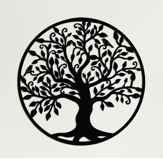 Metal Wall Art - Tree of Life - Family Tree Metal Wall Decor Home Office Decoration Bedroom Living Room Décor (28" W x 28" H / 72x72cm)