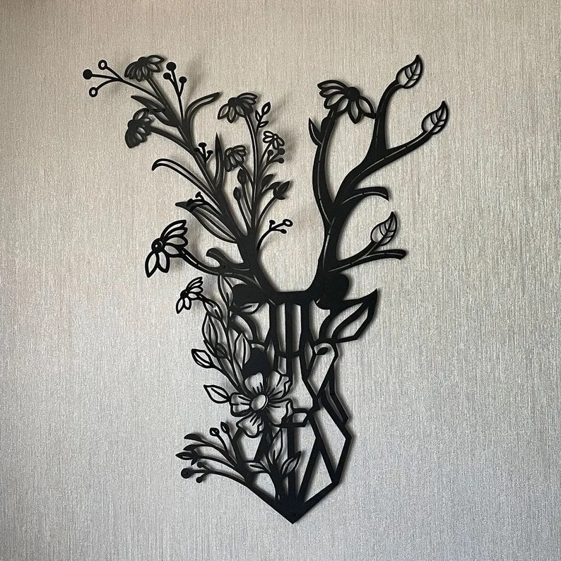 Deer metal wall art ,Metal mountain art - Etgshop LLC