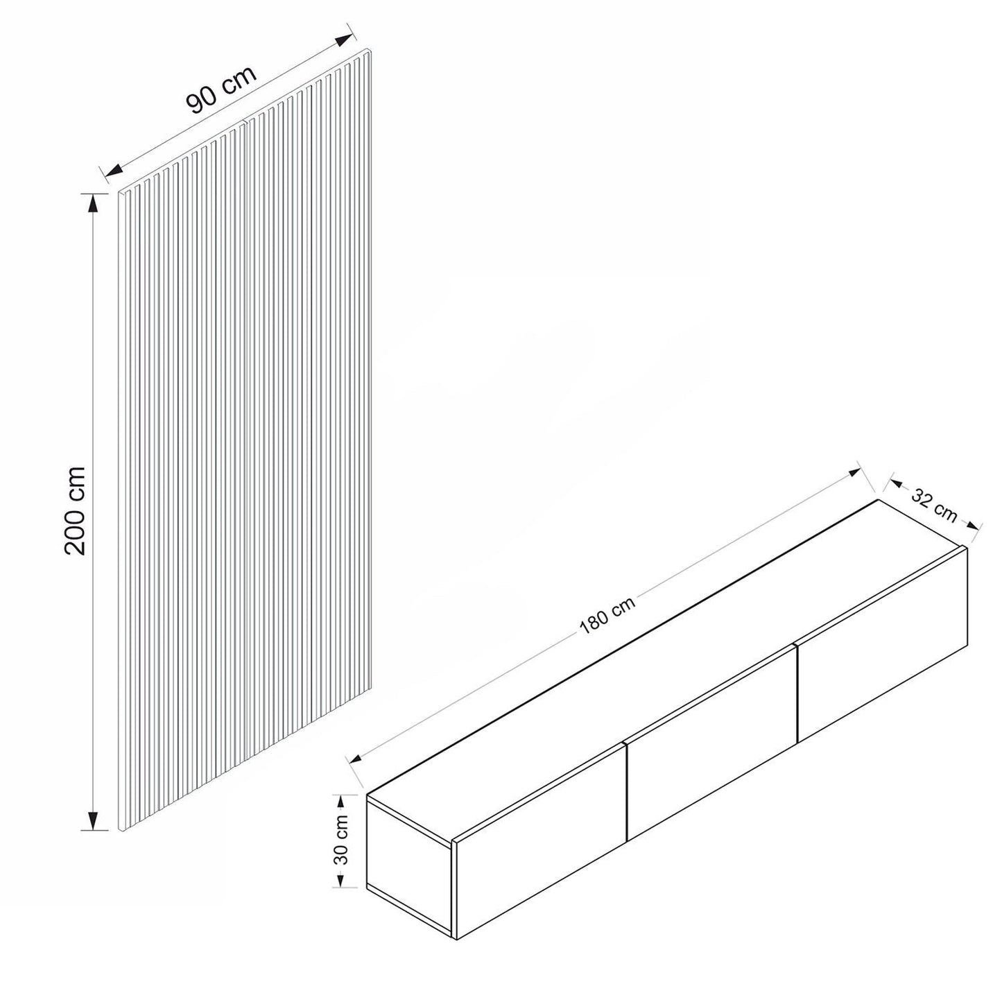 Panel Furniture Tv Unit - Anthracite Etgshop Living Room