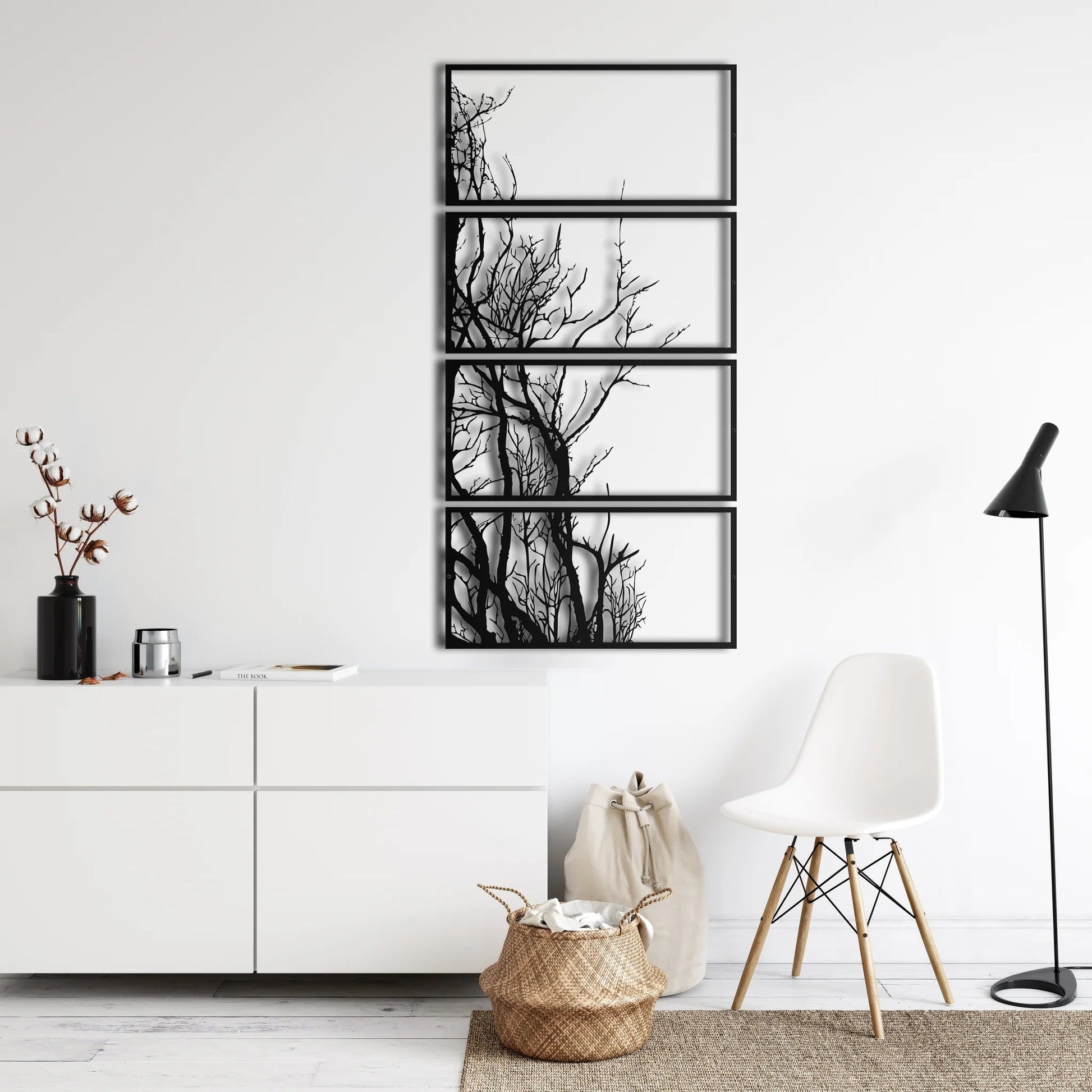 Metal Wall Art, 4 Panels Tree of Life Decor - Etgshop LLC