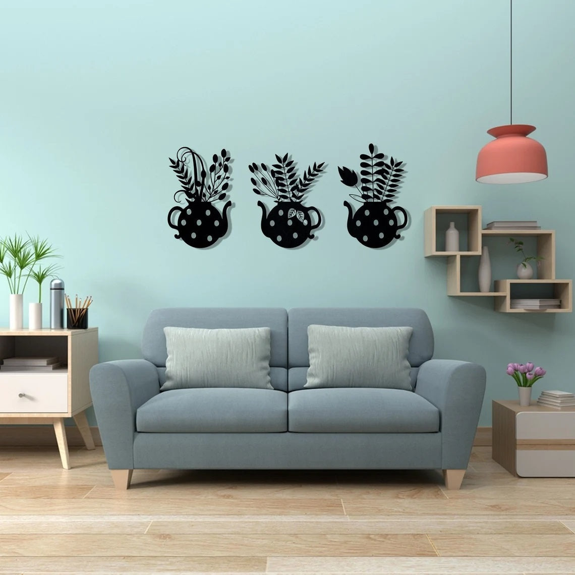 Spring Flower Wall Decor,3 Pieces Metal - Etgshop LLC