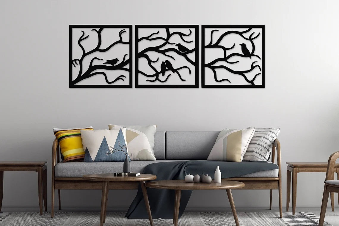 Metal Wall Decor, Metal Tree Birds - Etgshop LLC