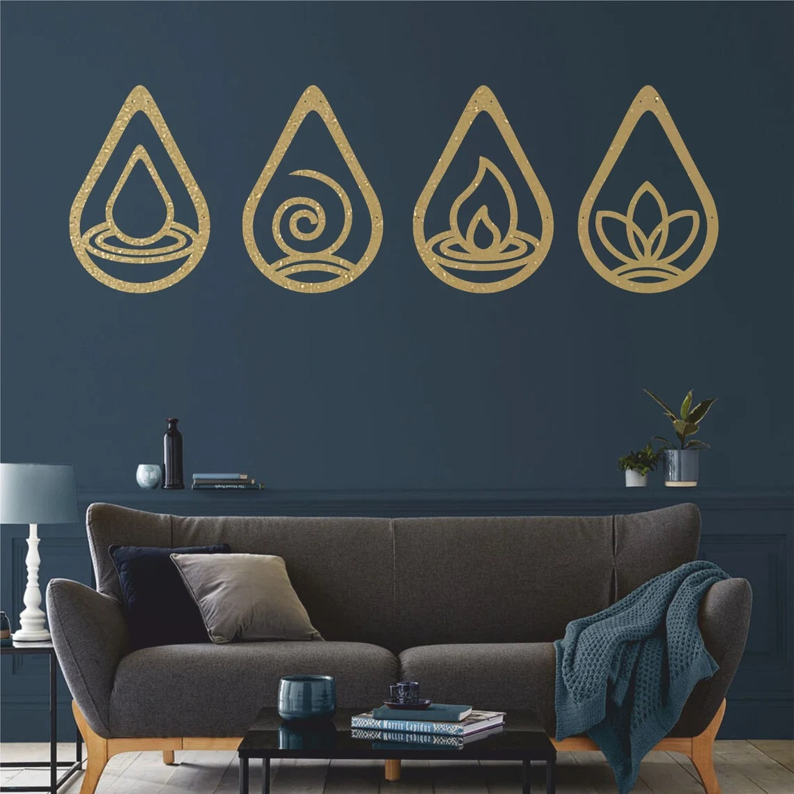 Metal Wall Art, Four Elements Metal Wall Decor