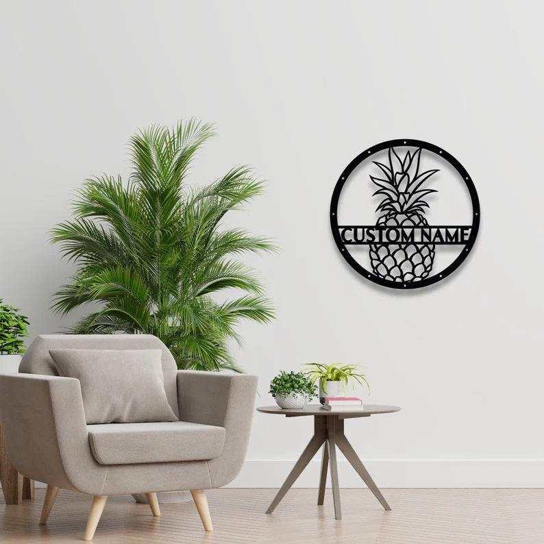 Pine Apple Custom Metal Wall Decor Personalized Gift Customized
