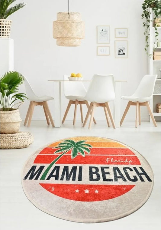 Miami Beach Decoratif Round Bath Rug Area Rug Round Rug - Etgshop LLC