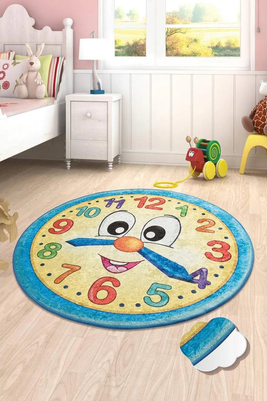 Watch Blue Decoratif Round Bath Rug Area Rug Round Rug - Etgshop LLC