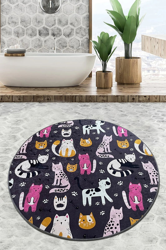 Park Cat Decoratif Round Bath Rug Area Rug Round Rug - Etgshop LLC