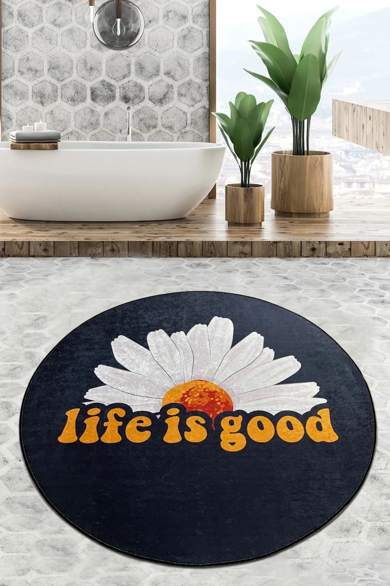 Life Is Good Decoratif Round Bath Rug Area Rug Round Rug - Etgshop LLC