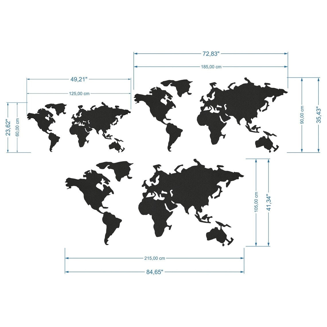 Metal World Map Wall Art - Etgshop LLC