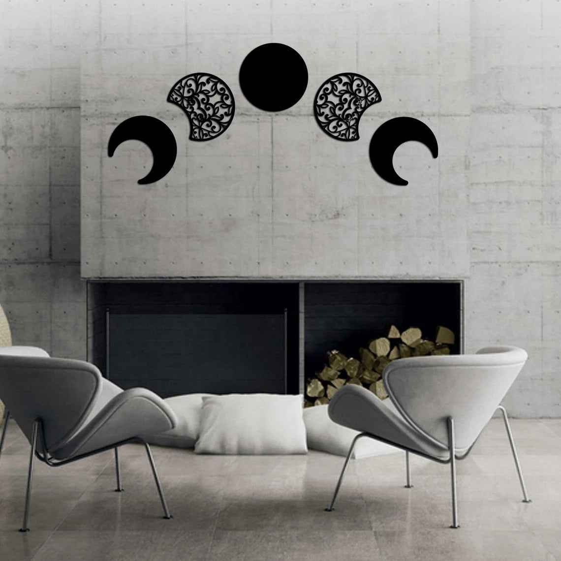 Lunation Moon, Metal Wall Art, Moon Phases - Etgshop LLC