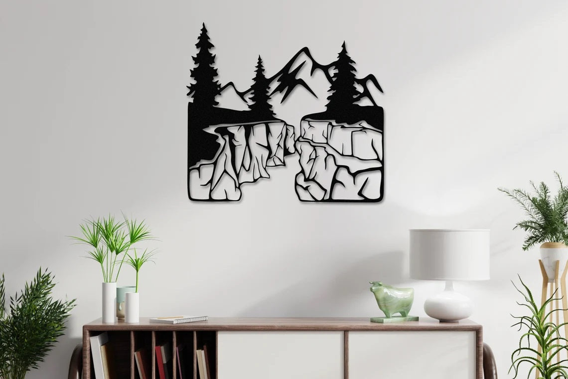 Mountain Wall Art, Nature Mountain Metal Decor - Etgshop LLC