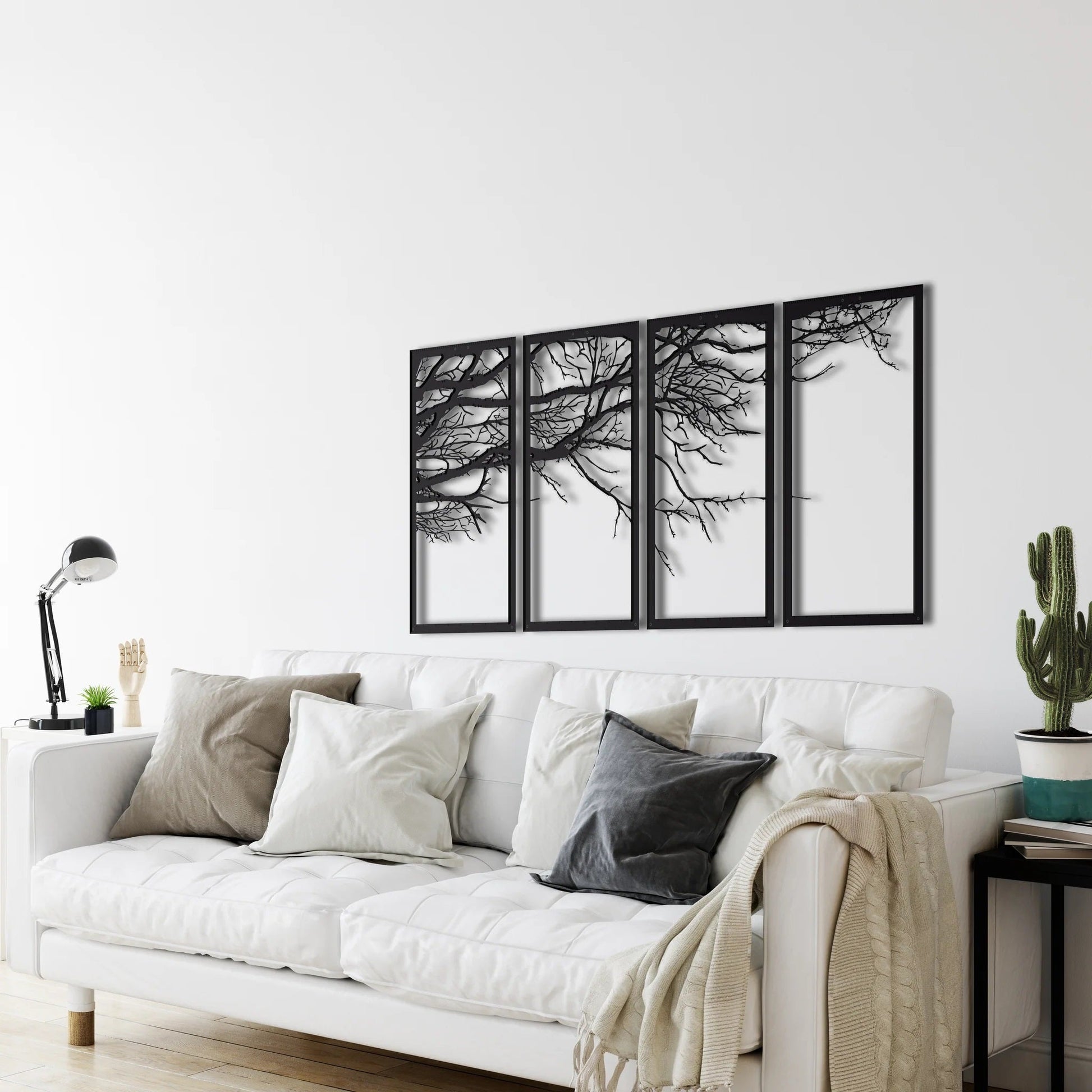 Metal Wall Art, 4 Panels Tree of Life Decor - Etgshop LLC
