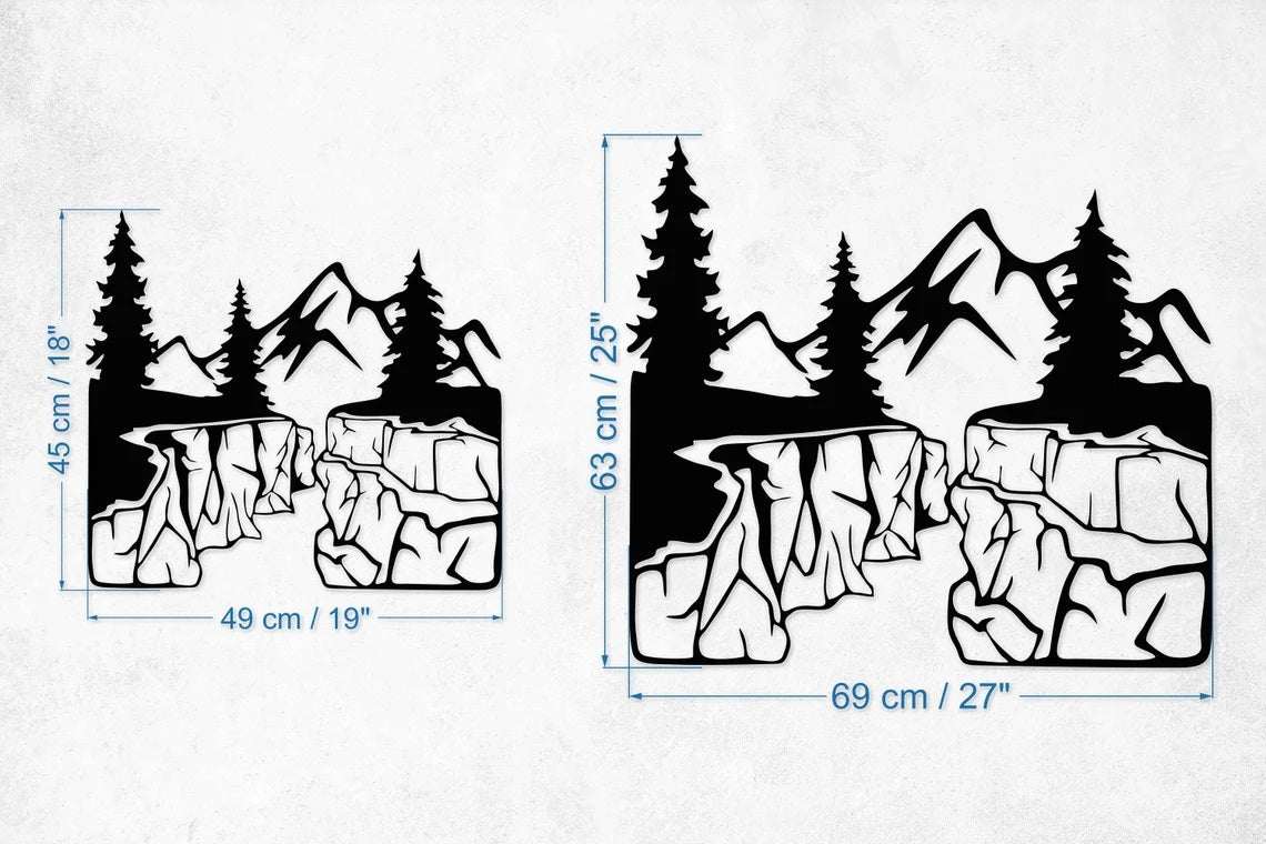 Mountain Wall Art, Nature Mountain Metal Decor - Etgshop LLC