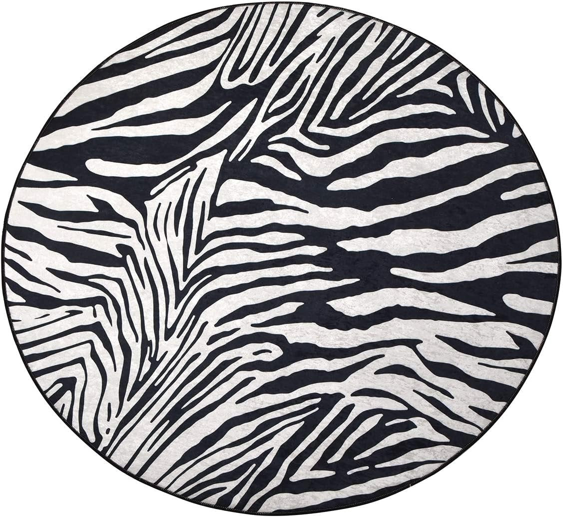 Zebra Model Round Bath Rug Area Rug Round Rug - Etgshop LLC