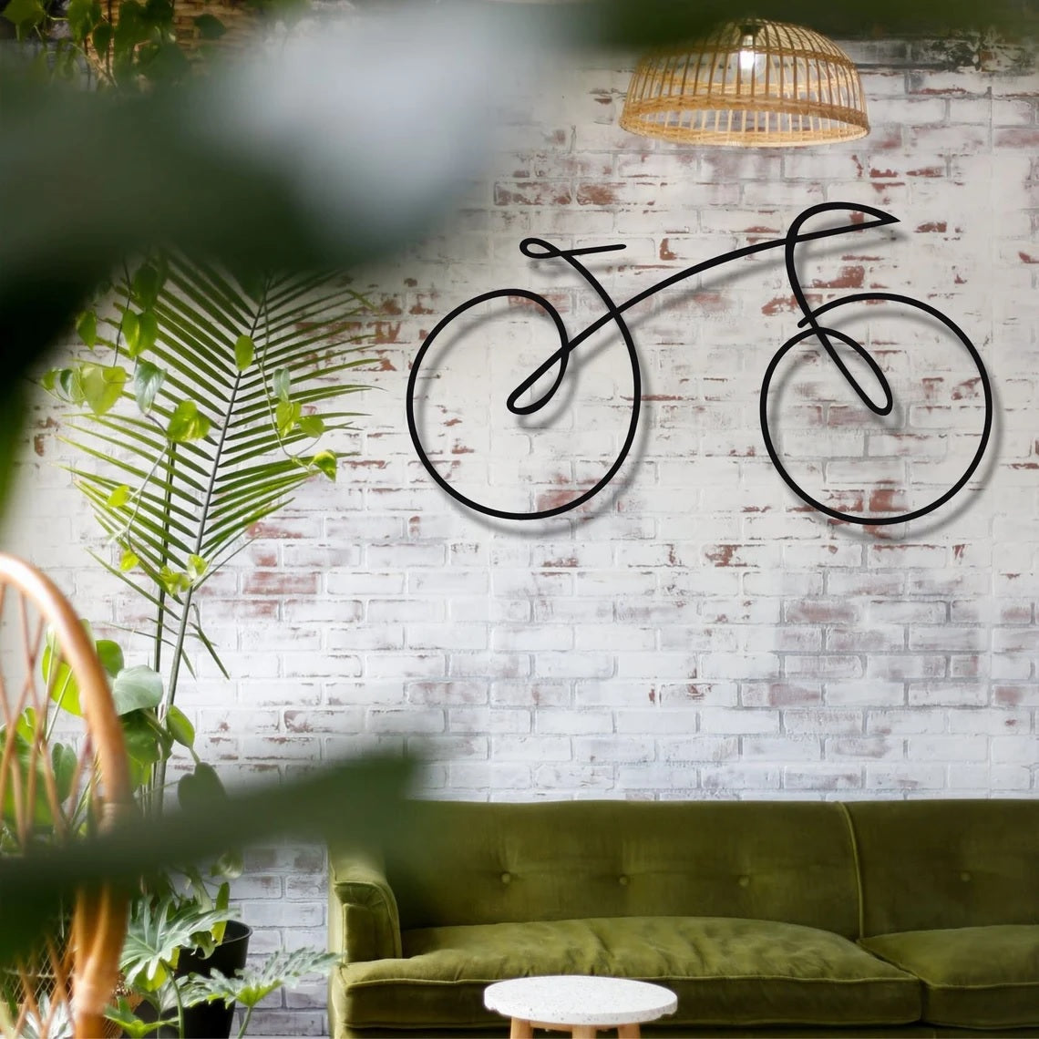 Metal Wall Art, Geometric Bicycle Art