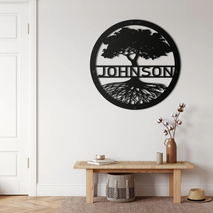 Personalized Family Tree Metal Wall Art Customized