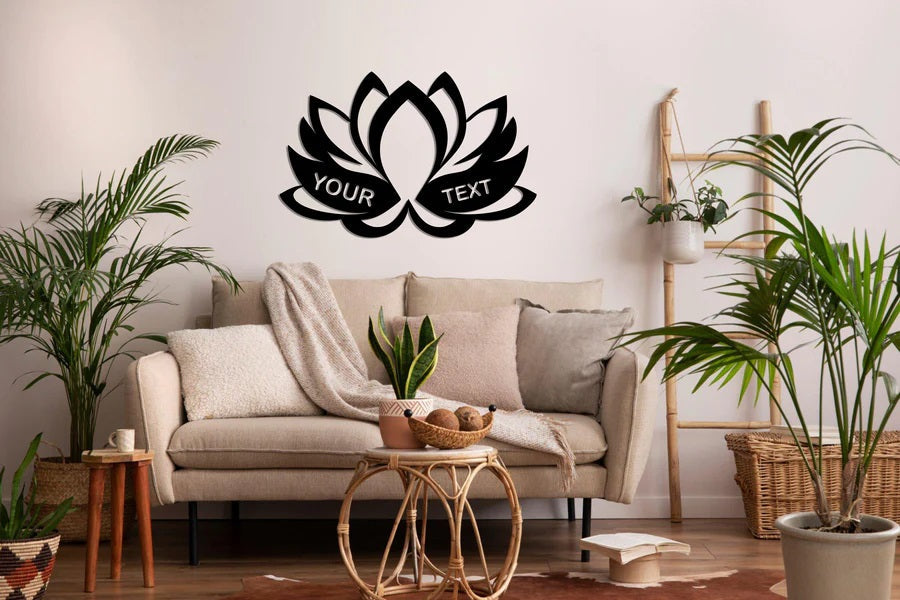 Personalized Lotus Metal Wall Art Customized